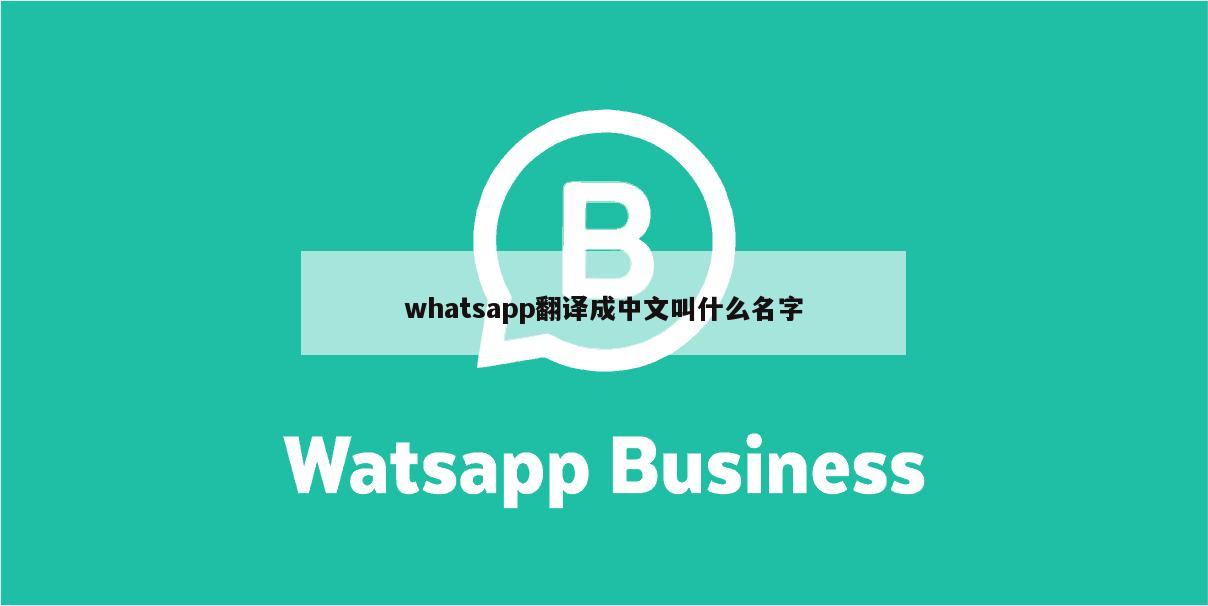 whatsapp翻译成中文叫什么名字